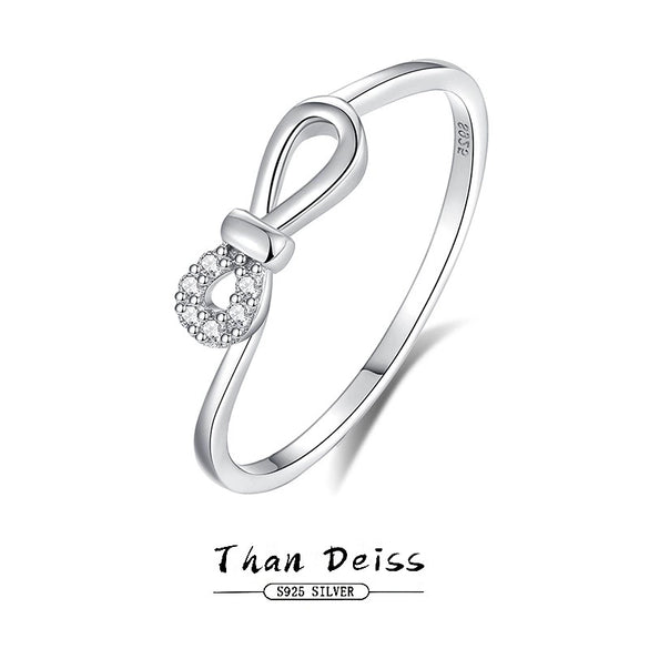 Women's S925 Sterling Silver Geometric Simple Fashion Allmatch Diamond Ring