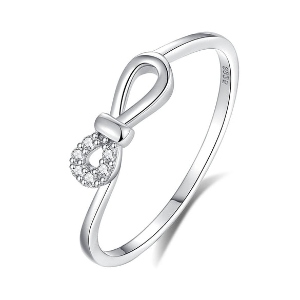 Women's S925 Sterling Silver Geometric Simple Fashion Allmatch Diamond Ring