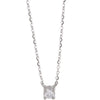 Women's S925 Sterling Silver Geometric Single Diamond Necklace Simple Style
