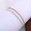 Women's S925 Sterling Silver Geometric Single Row Diamond Bracelet Electroplated Light Luxury Fashion Gift