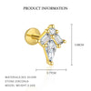 Women's S925 Sterling Silver Geometric Square Zircon Earrings
