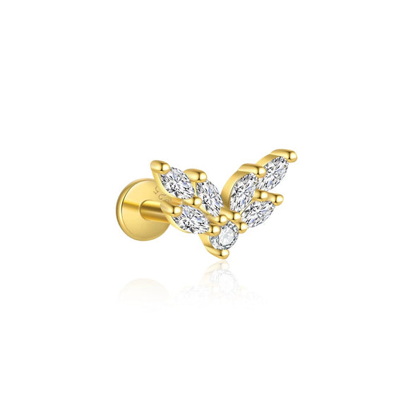 Women's S925 Sterling Silver Geometric Square Zircon Earrings