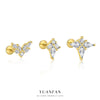 Women's S925 Sterling Silver Geometric Square Zircon Earrings