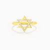 Women's S925 Sterling Silver Geometric Star Hexagon Ring Jewelry With Electroplating