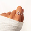 Women's S925 Sterling Silver Geometric Star Hexagon Ring Jewelry With Electroplating