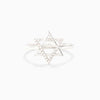 Women's S925 Sterling Silver Geometric Star Hexagon Ring Jewelry With Electroplating