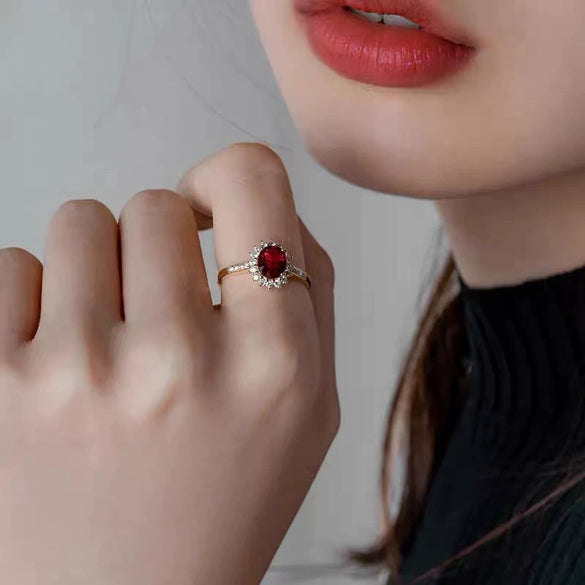 Women's S925 Sterling Silver Geometric Sunflower Ring Electroplated