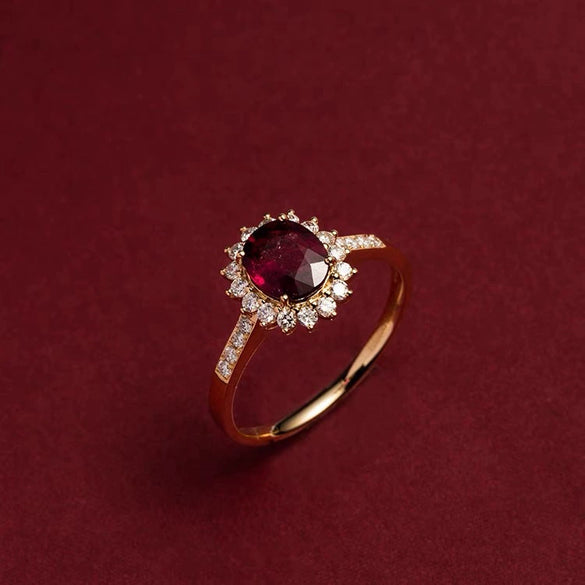 Women's S925 Sterling Silver Geometric Sunflower Ring Electroplated