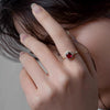 Women's S925 Sterling Silver Geometric Sunflower Ring Electroplated