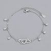 Women's S925 Sterling Silver Geometric Tassel Bracelet With Crystal Electroplated Simple Elegant Hand Jewelry
