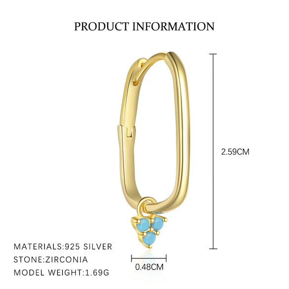 Women's S925 Sterling Silver Geometric Triangle Earrings With Electroplating Design