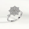 Women's S925 Sterling Silver Geometric Umbrella Ring With Zircon Electroplated Fashion Jewelry