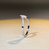 Women's S925 Sterling Silver Geometric Vshaped Stacked Ring Electroplated Does Not Fade