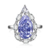 Women's S925 Sterling Silver Geometric Water Drop Bow Ring With Colorful Pagoda Zircon And Exquisite Gemstone Electroplated