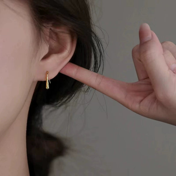 Women's S925 Sterling Silver Geometric Water Drop Earrings With Electroplated Light Luxury Minimalist Design