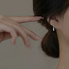 Women's S925 Sterling Silver Geometric Water Drop Earrings With Electroplated Light Luxury Minimalist Design