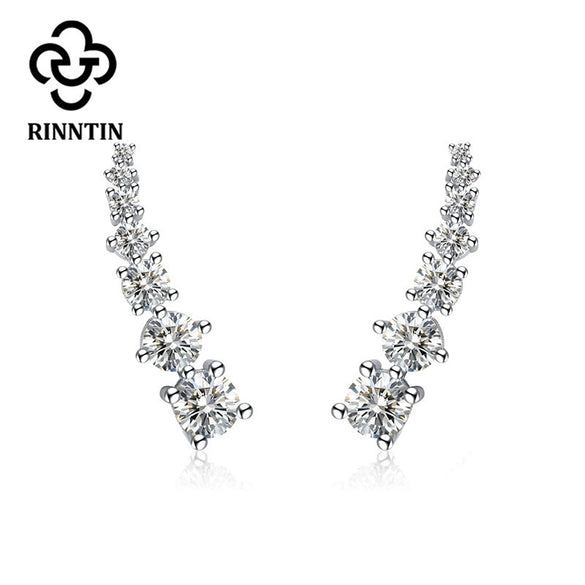 Women's S925 Sterling Silver Geometric Zircon Earrings With Electroplated Retro Elegant Design Fine Jewelry Wholesale