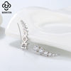 Women's S925 Sterling Silver Geometric Zircon Earrings With Electroplated Retro Elegant Design Fine Jewelry Wholesale