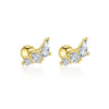 Women's S925 Sterling Silver Geometric Zircon Earrings