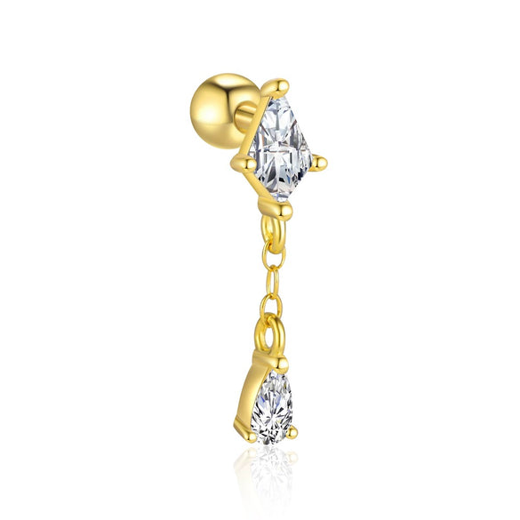 Women's S925 Sterling Silver Geometric Zircon Earrings