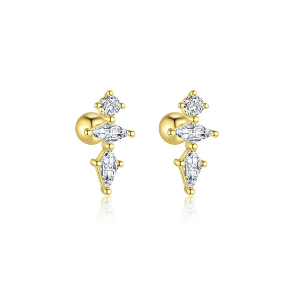 Women's S925 Sterling Silver Geometric Zircon Earrings