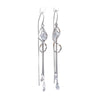 Women's S925 Sterling Silver Geometric Zircon Long Tassel Earrings Light Luxury Fashion Dangle Earrings