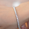 Women's S925 Sterling Silver Geometric Zircon Tennis Chain Bracelet Set With Diamonds