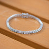 Women's S925 Sterling Silver Geometric Zircon Tennis Chain Bracelet Set With Diamonds