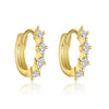 Women's S925 Sterling Silver Geometric Zirconia Light Luxury Fashionable Earrings