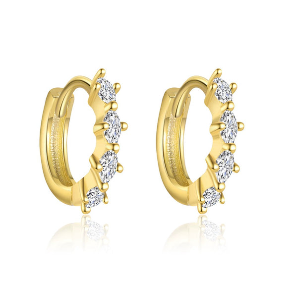 Women's S925 Sterling Silver Geometric Zirconia Light Luxury Fashionable Earrings