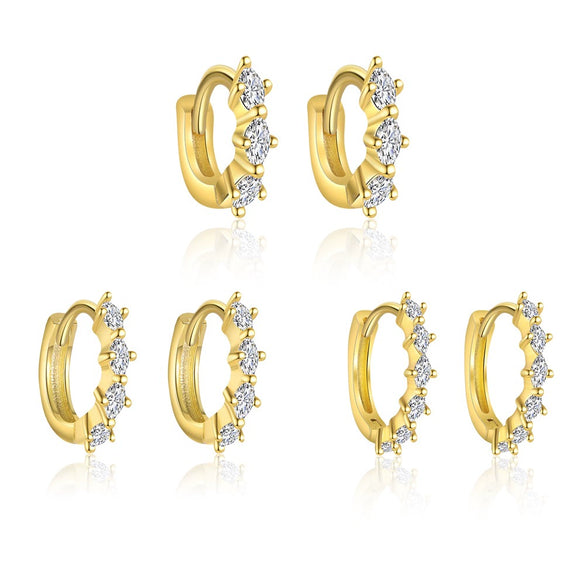Women's S925 Sterling Silver Geometric Zirconia Light Luxury Fashionable Earrings