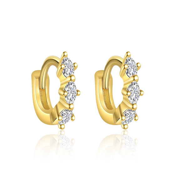 Women's S925 Sterling Silver Geometric Zirconia Light Luxury Fashionable Earrings