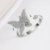 Women's S925 Sterling Silver Gold Tone Butterfly Rotating Ring Adjustable Open Ring Electroplated Anxiety Relief Ring