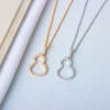 Women's S925 Sterling Silver Gourd Pendant Necklace With Mixed Gem Inlay Hollow Cross Chain Electroplated Clavicle Necklace Gift