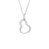 Women's S925 Sterling Silver Gourd Pendant Necklace With Mixed Gem Inlay Hollow Cross Chain Electroplated Clavicle Necklace Gift