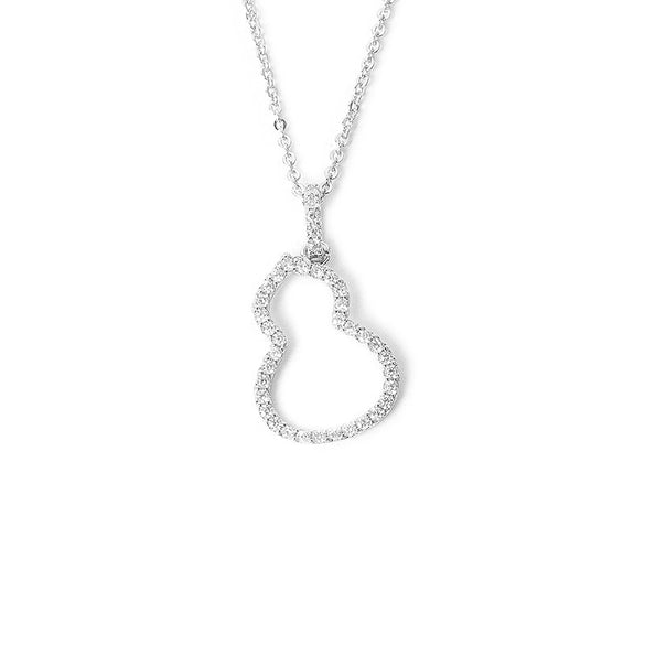 Women's S925 Sterling Silver Gourd Pendant Necklace With Mixed Gem Inlay Hollow Cross Chain Electroplated Clavicle Necklace Gift