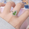Women's S925 Sterling Silver Gourd Shaped Colored Gemstone Ring Set With Gems
