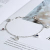 Women's S925 Sterling Silver Heart Peach Pattern Electroplated Bracelet
