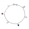 Women's S925 Sterling Silver Heart Peach Pattern Electroplated Bracelet