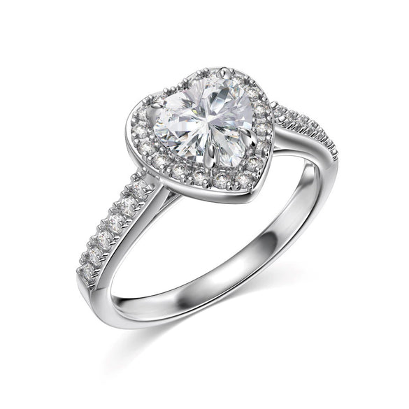 Women's S925 Sterling Silver Heart Shape Ring With Pink Love Zircon Design And Electroplating Treatment