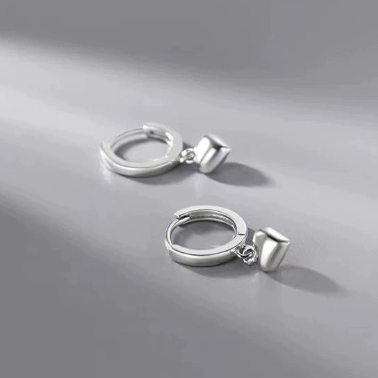 Women’s S925 Sterling Silver Heart Shaped Earrings Simple Geometric Light Luxury Ear Buckle Style Fashion Jewelry Accessories