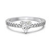 Women's S925 Sterling Silver Heart Shaped Zircon Ring Fashion Sweet Style Electroplated