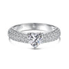 Women's S925 Sterling Silver Heart Shaped Zircon Ring Fashion Sweet Style Electroplated