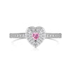 Women's S925 Sterling Silver Heart Shaped Zircon Ring Fashion Sweet Style Electroplated