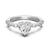 Women's S925 Sterling Silver Heart Shaped Zircon Ring Fashion Sweet Style Electroplated
