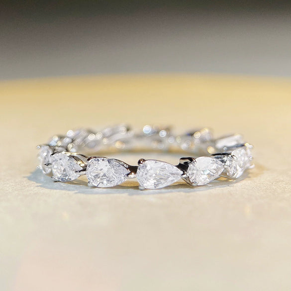 Women's S925 Sterling Silver Heartshaped Diamond Ring Jewelry With Electroplating