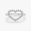 Women's S925 Sterling Silver Heartshaped Diamond Ring Light Luxury Style