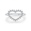 Women's S925 Sterling Silver Heartshaped Diamond Ring Light Luxury Style