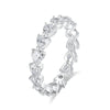Women's S925 Sterling Silver Heartshaped Diamond Ring Simple Geometric Stacking Ring