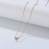 Women's S925 Sterling Silver Heartshaped Epoxy Pendant Clavicle Chain Necklace
